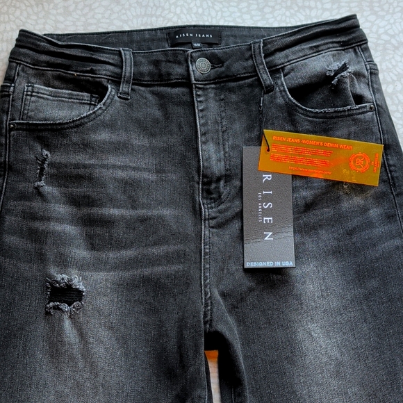 Risen Black Medium Wash High Rise Denim Jeans Size 15 NWT - Picture 3 of 15